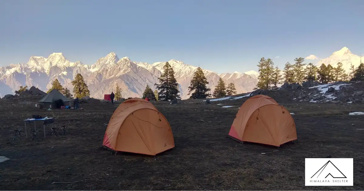 Campsite on Day 2 At Pangarchulla Trek