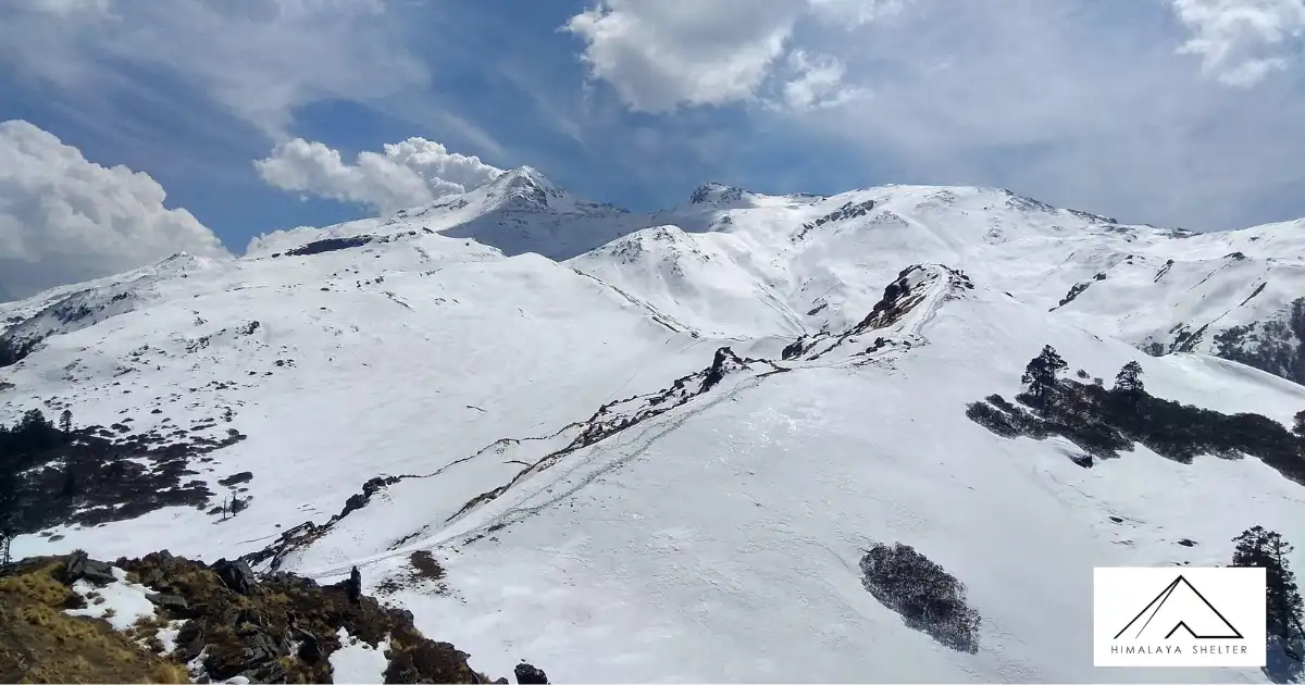 Snowy Trail Leading To Pangarchulla Peak 