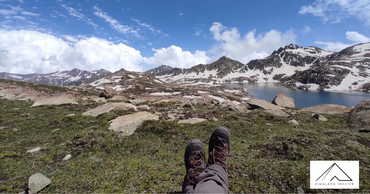 Trekker Chilling At Pir Panjal Lake