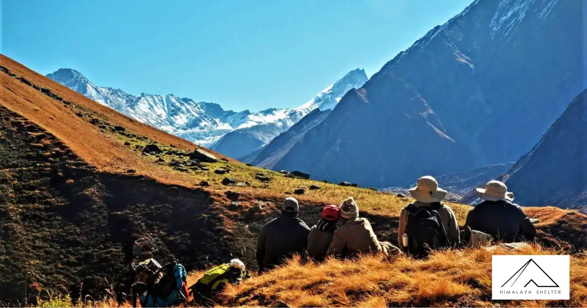Trekkers Gazing At The View On Dhumdhar Kandi Trek