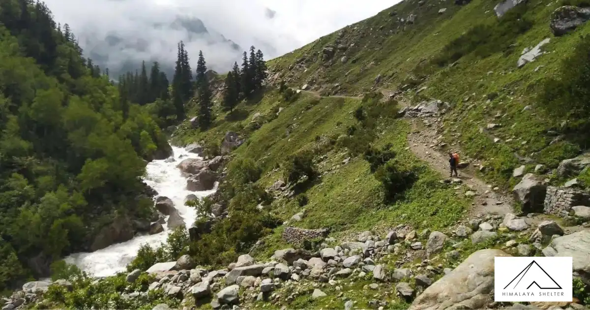 Trekker On The Way To Pin Bhaba