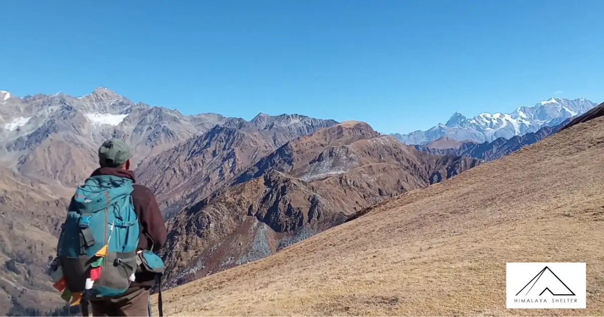 Trekker Gazing At The View Infront