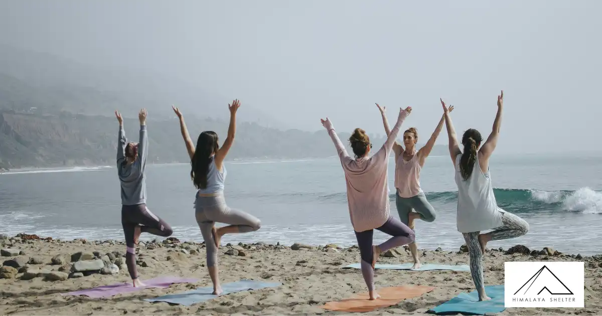 Group Of Female Doing Yoga