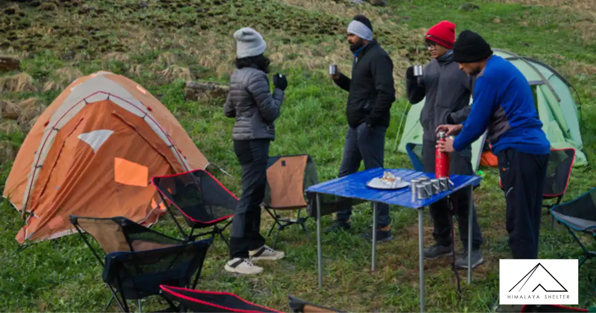 Trekkers Having Lemon Tea At The Campsite