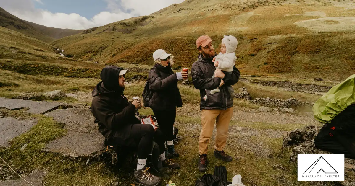 Family Having Snacks & Resting