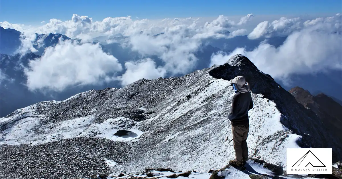 Trekker At Bali Pass