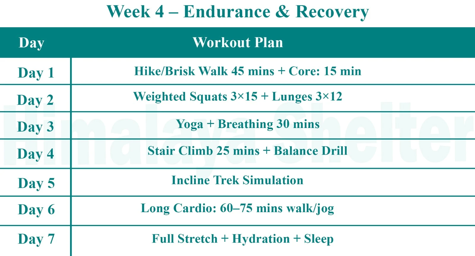 Endurance and Recovery