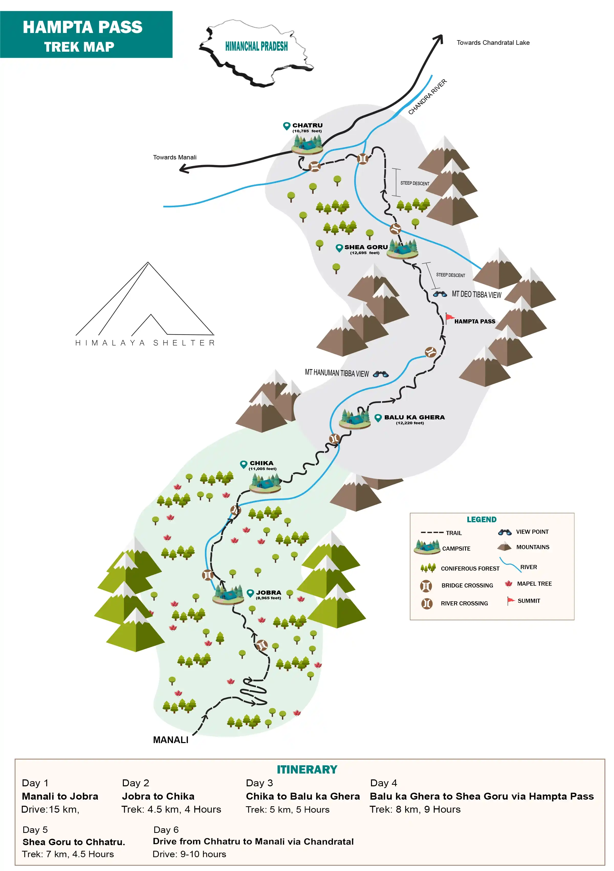 Hampta Pass Map