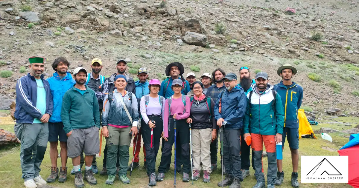Group At Warwan Valley With Himalaya Shelter