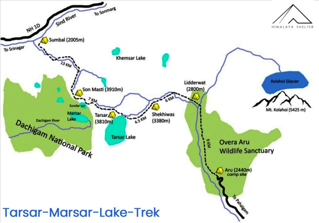 tarsar marsar trek trek the himalayas
