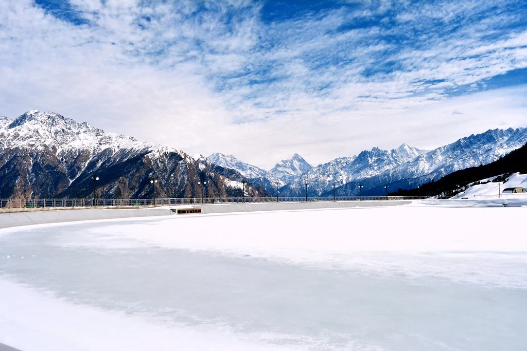 Auli Lake in Snow Season in Uttarakhand