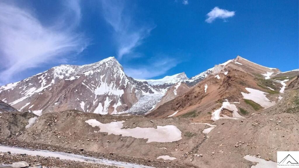 trekking to siptuk trek route in ladakh, india