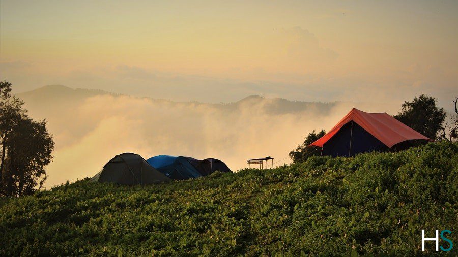 camping during the Nag Tibba Trek in Spring